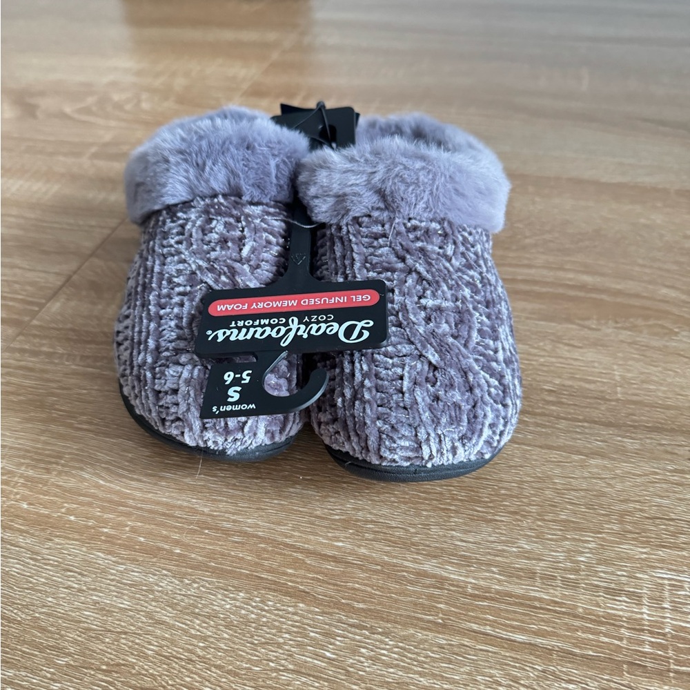 Dearfoams Plush Lilac Baby Booties